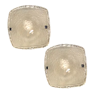 Pair of applique Mid-Century in vetro di Murano di Mazzega, anni '70