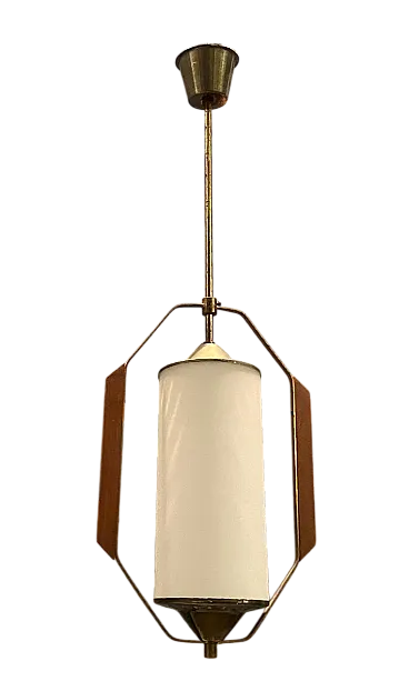 Lampada da soffitto in vetro opalino di Stilnovo, anni '50