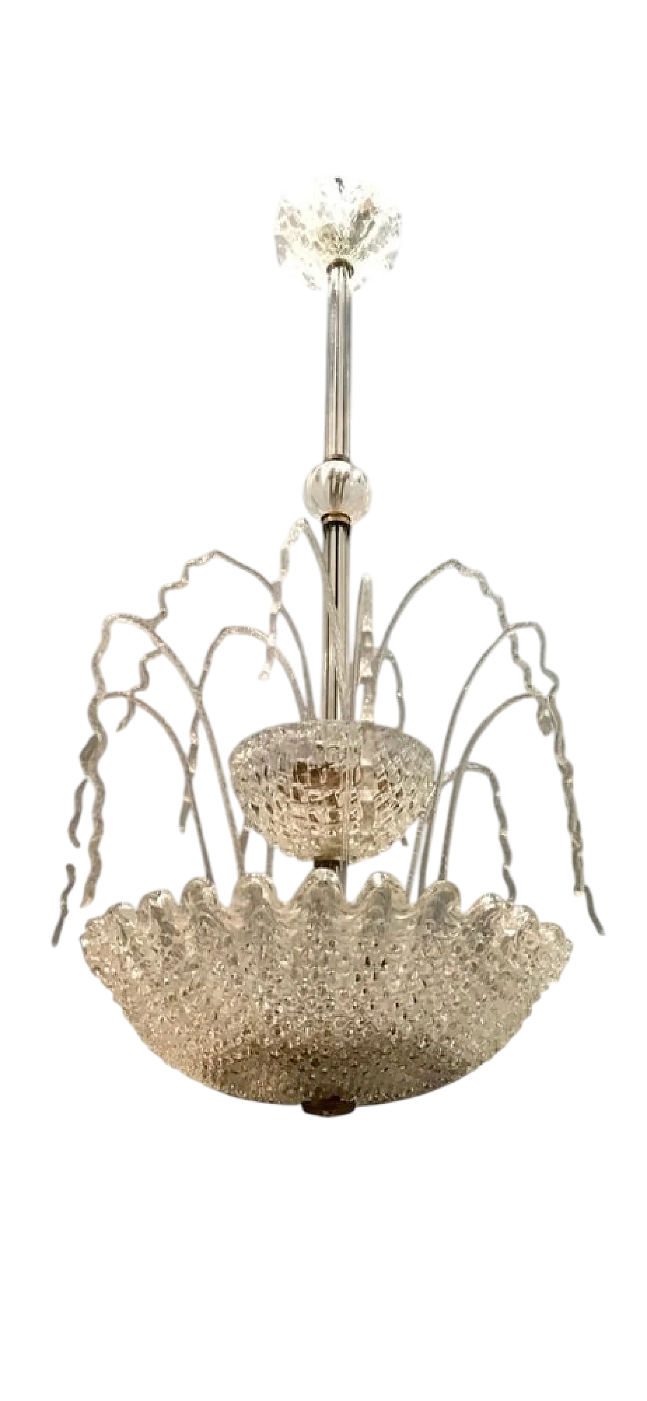 Art Deco Murano Glass Cascade Chandelier by Ercole Barovier, 1950s 14