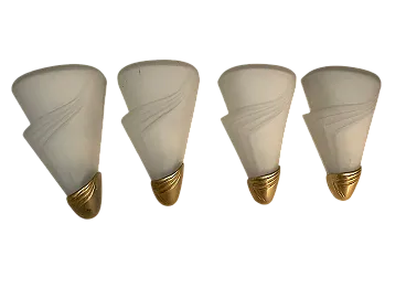 4 Applique in vetro opalino, anni '70