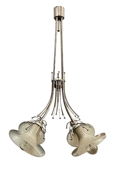 Lampada da soffitto Mid-Century in vetro di Murano di Gaetano Sciolari, anni '70