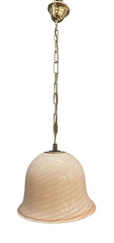 Pink Murano glass pendant lamp by Venini