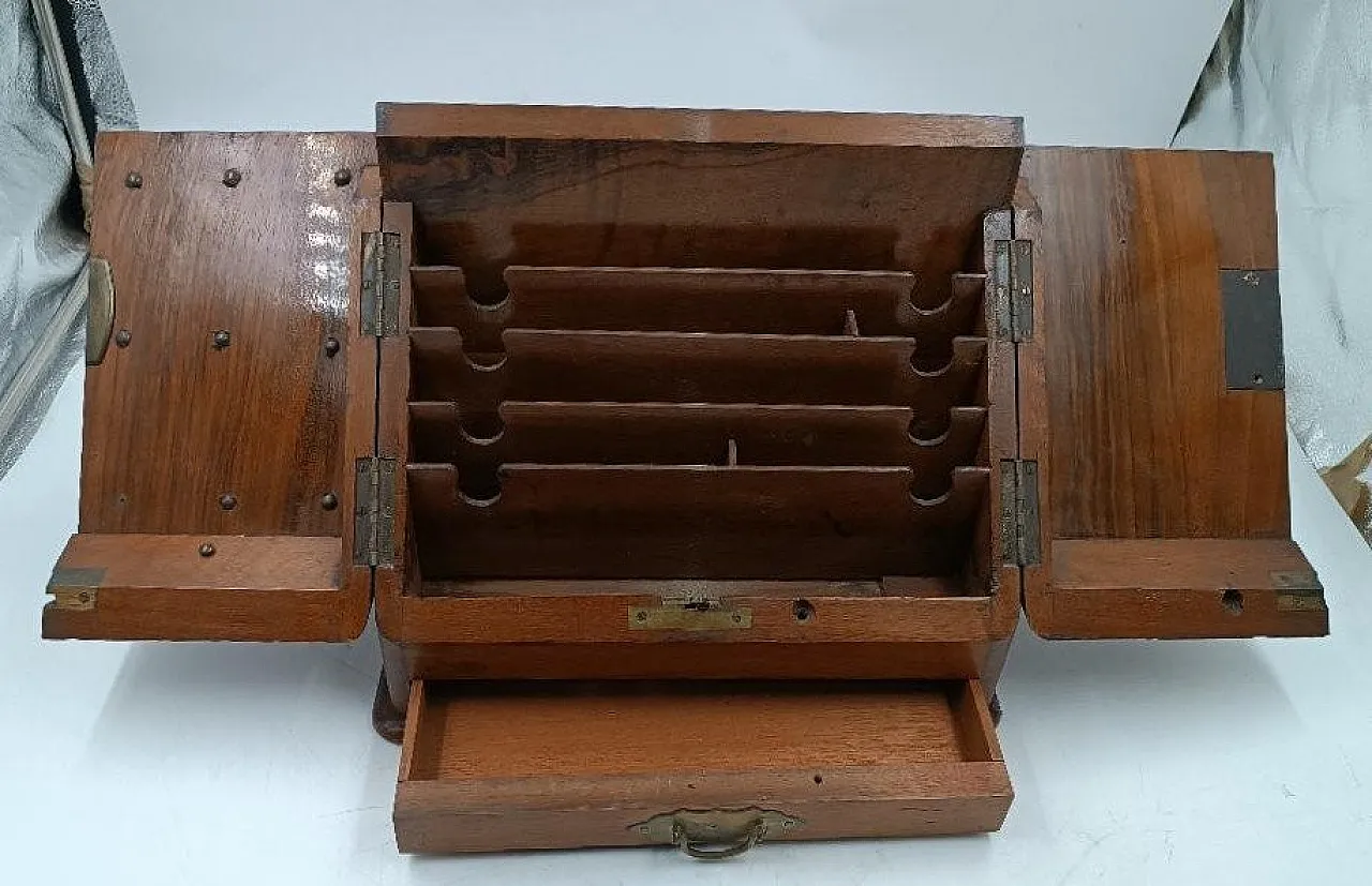 English walnut document holder, 19th century 12