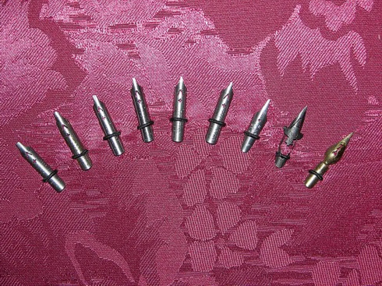Collezione di pennini per penne stilografiche per calamai, anni '50 1