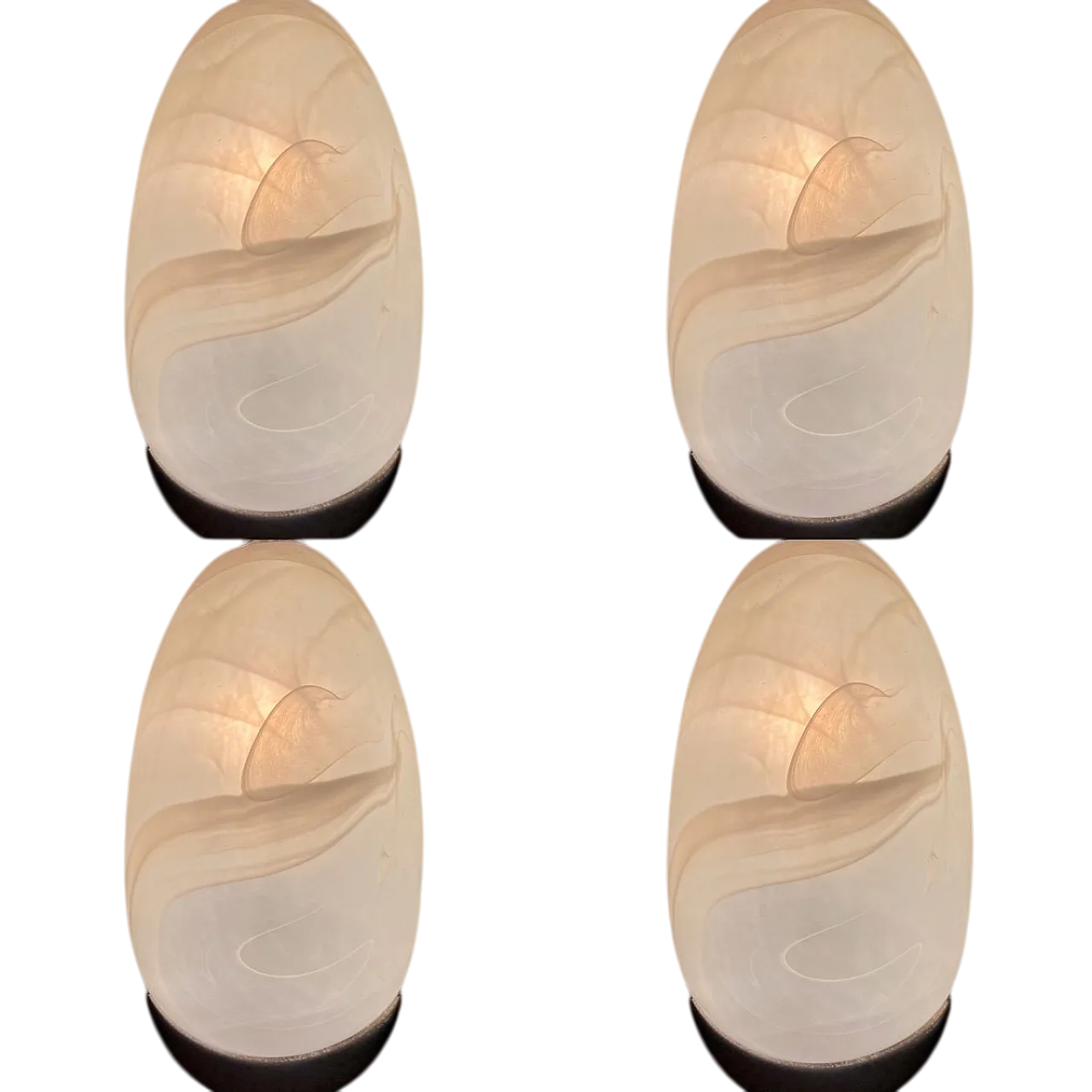 4 glass sconces, 1970s 11