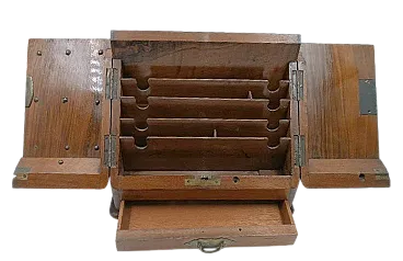 English walnut document holder, 19th century