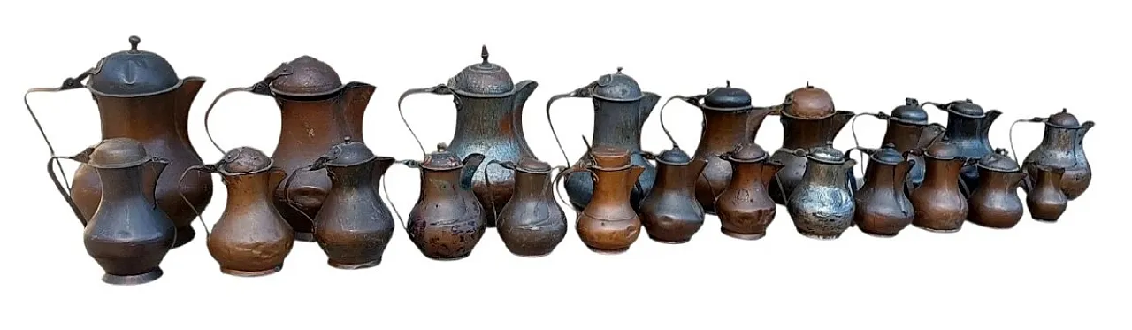 22 Copper jugs, 18th century 1