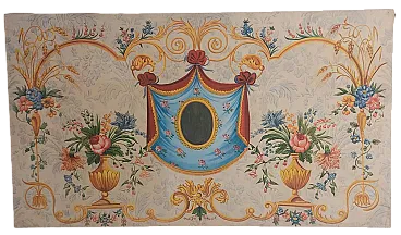 Decorative panel, tempera on paper transferred to canvas, 20th century