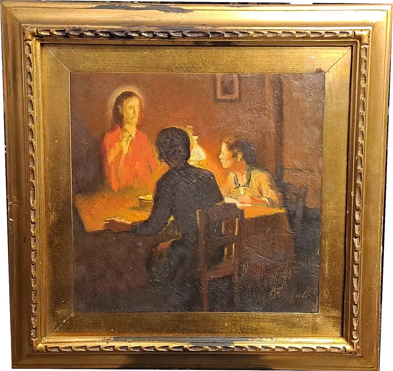 Scena d'interno di Cafiero Filippelli, olio su tavoletta, '900 1