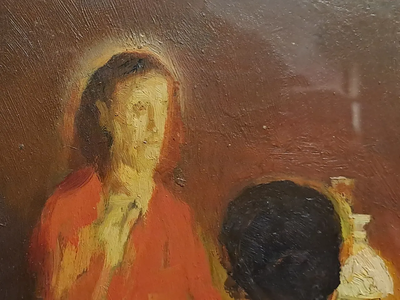 Scena d'interno di Cafiero Filippelli, olio su tavoletta, '900 4