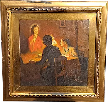 Interior scene by Cafiero Filippelli, oil on panel, 20th century