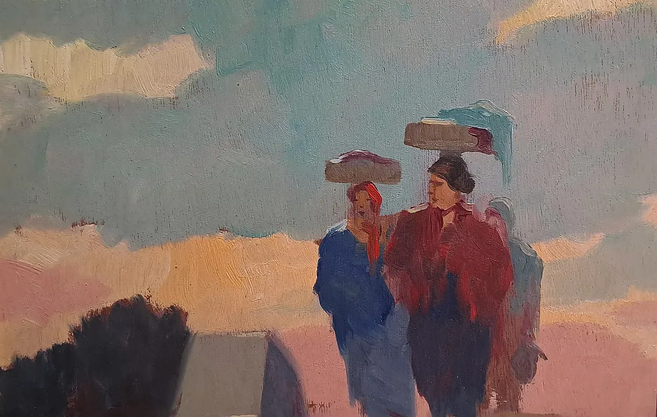 Figures at Sunset by Renato Natali, 20th Century 3