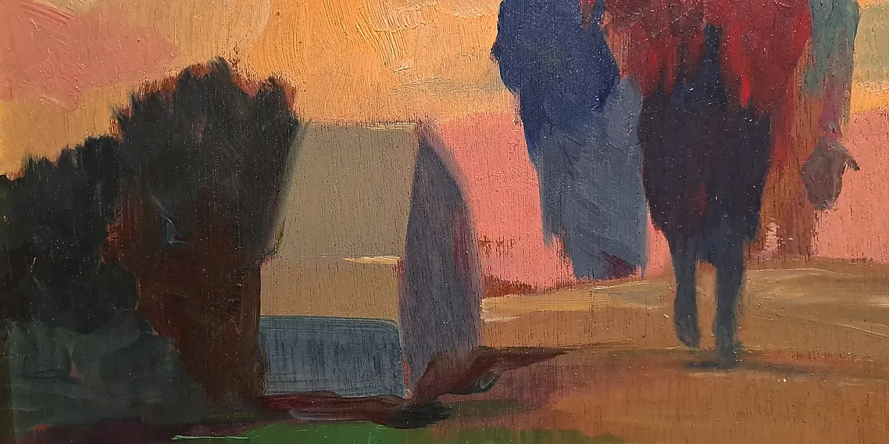 Figures at Sunset by Renato Natali, 20th Century 5