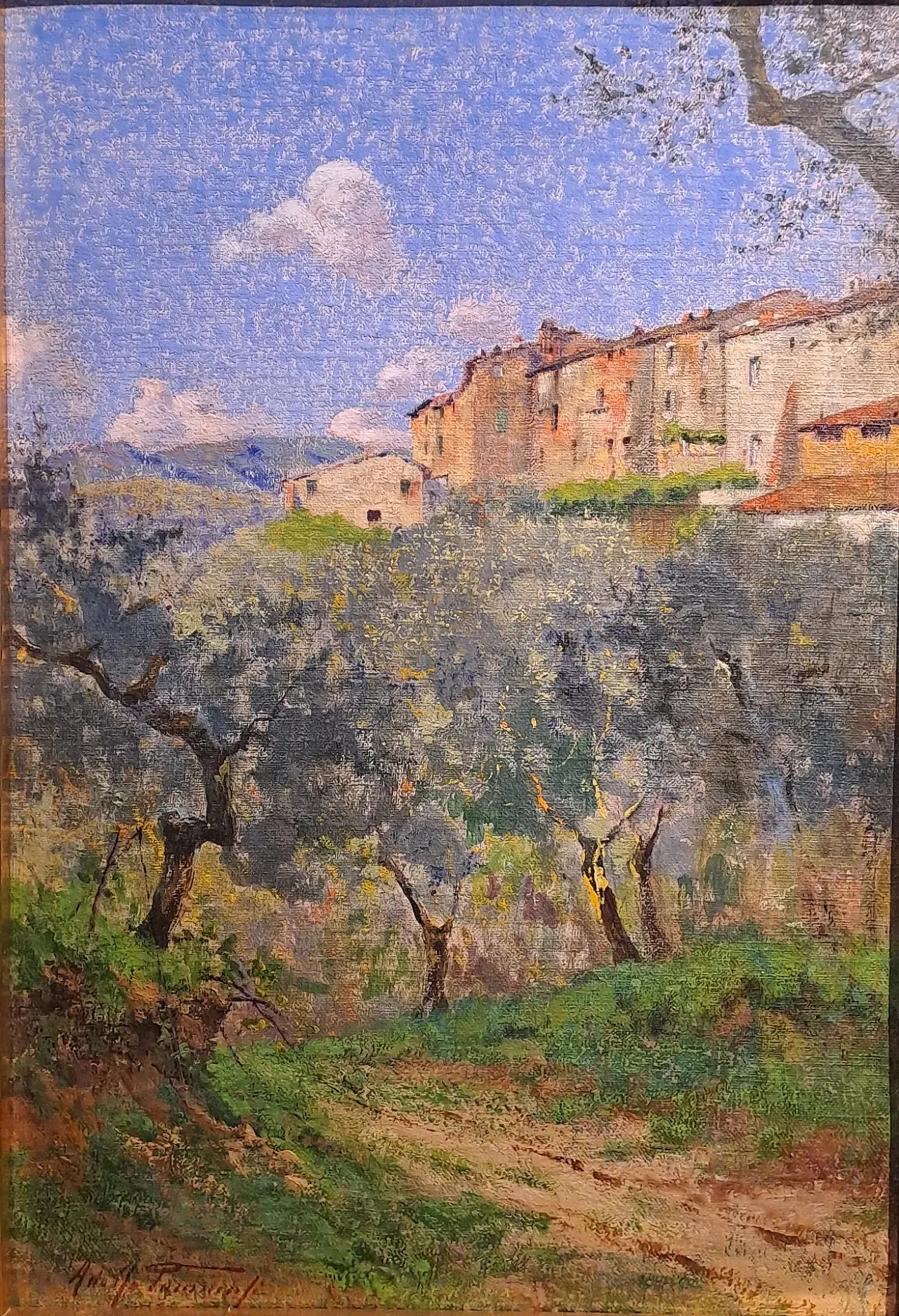 Uliveto in paesaggio toscano di Adolfo Tommasi, fine '800 2