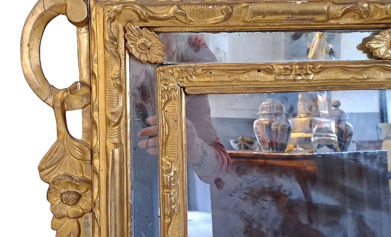 Specchiera in legno dorato, '700 4