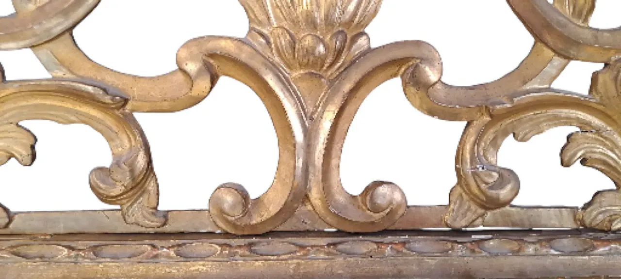 Specchiera in legno dorato, '700 6