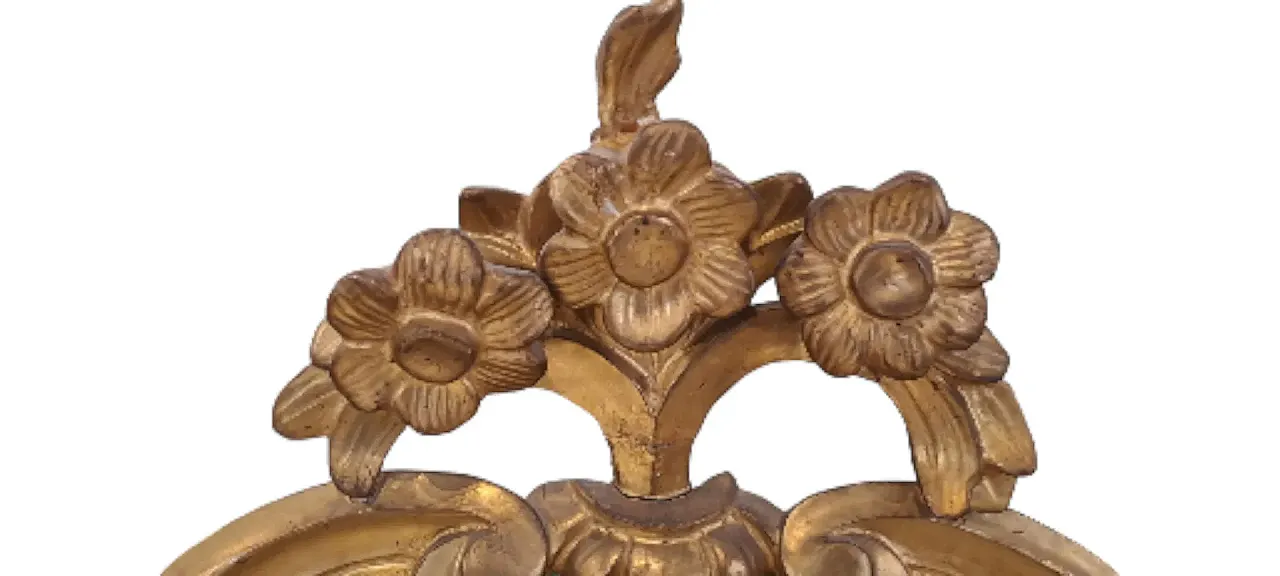 Specchiera in legno dorato, '700 7