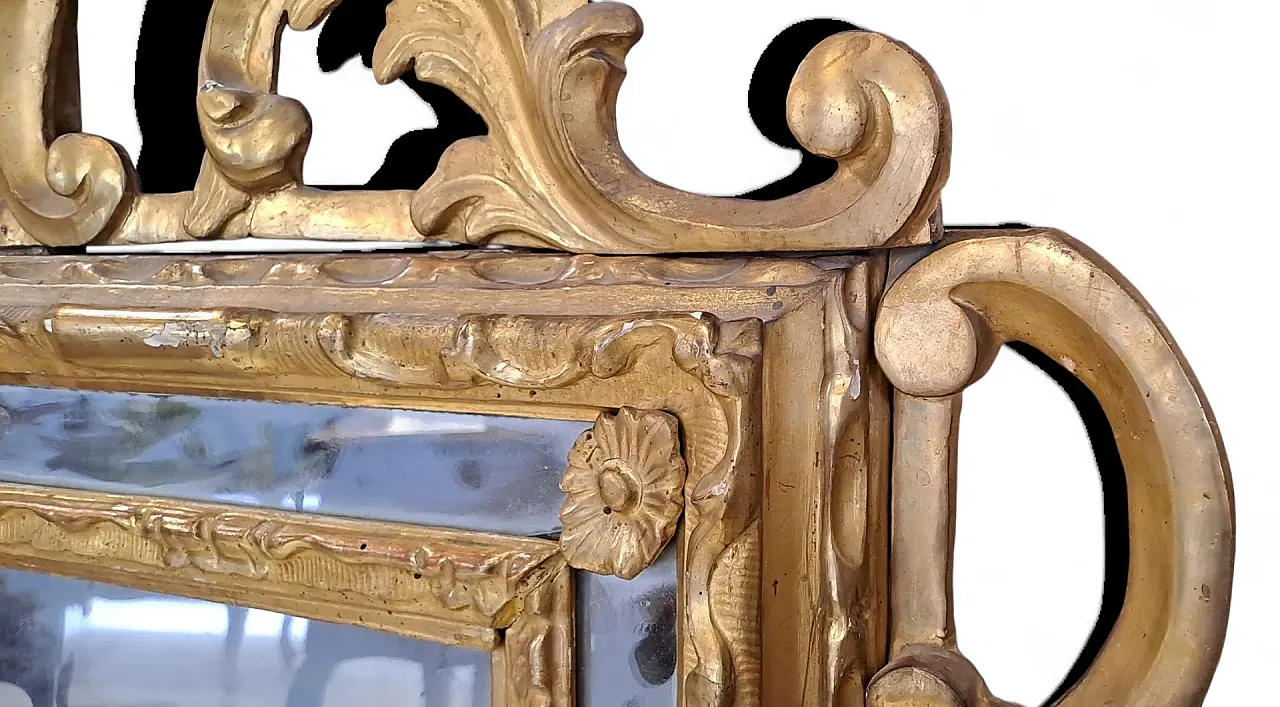 Specchiera in legno dorato, '700 8