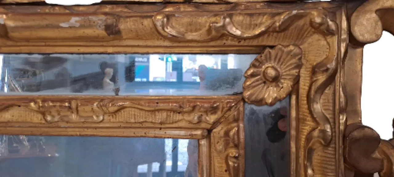 Specchiera in legno dorato, '700 9