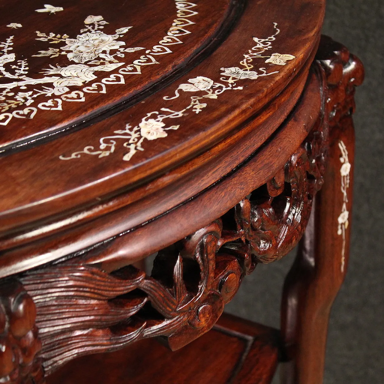 Chinese inlaid and carved console, 20th century 5