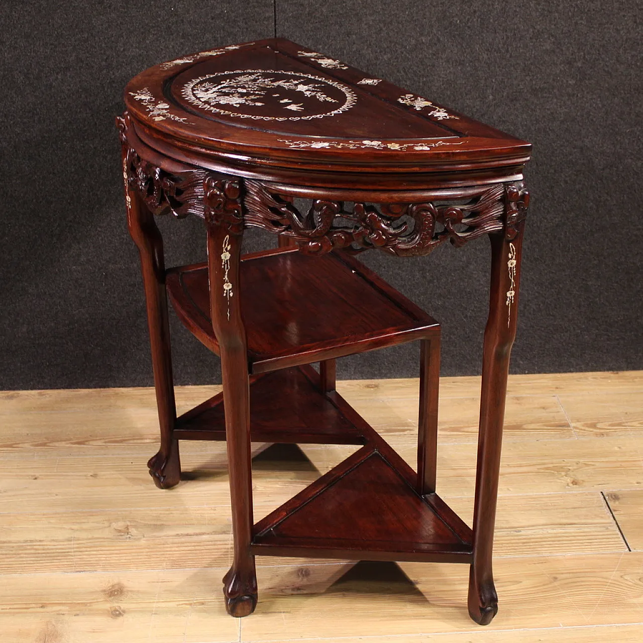 Chinese inlaid and carved console, 20th century 7