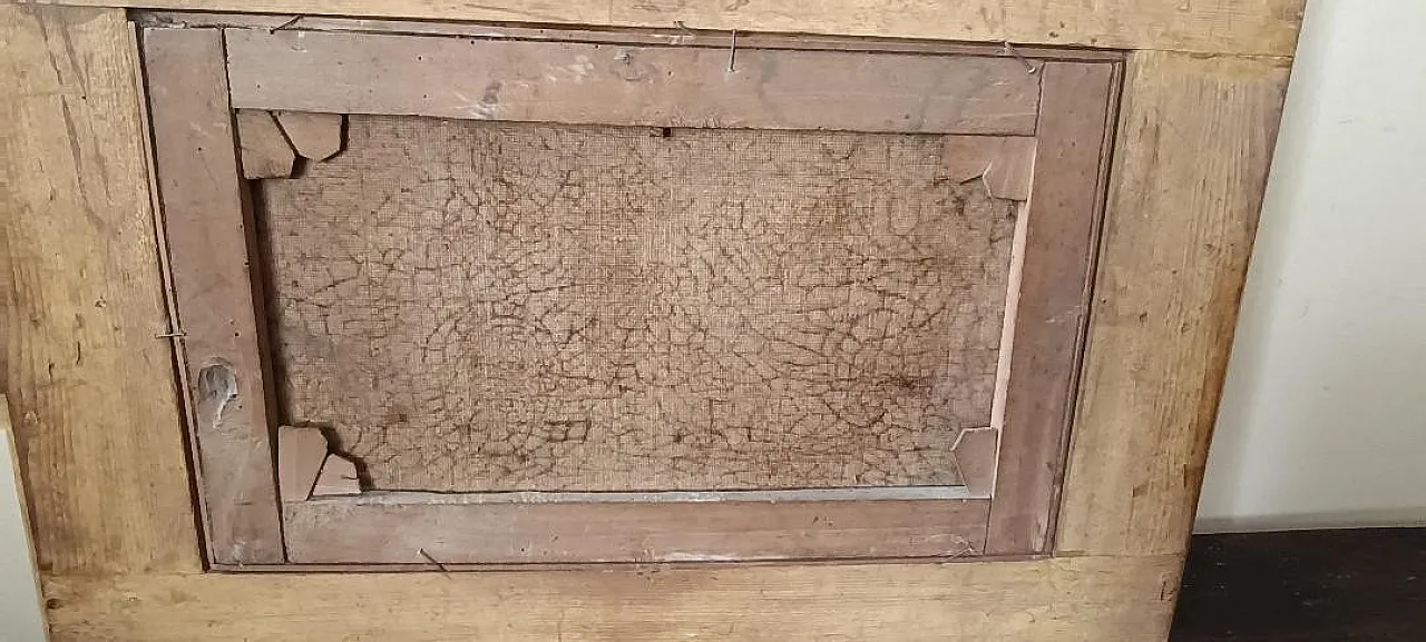 Antique canvas painting depicting a bucolic landscape, 19th century 9