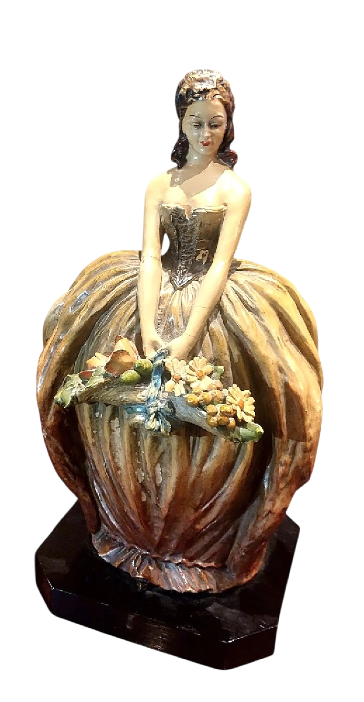 Lady with painted terracotta flowers, 1930s 12