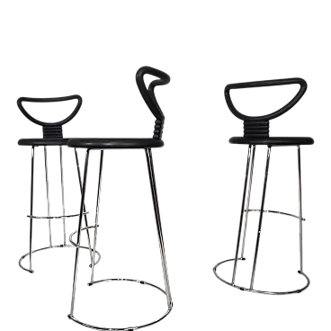 3 sgabelli da bar di Nobu Tanigawa, anni '90