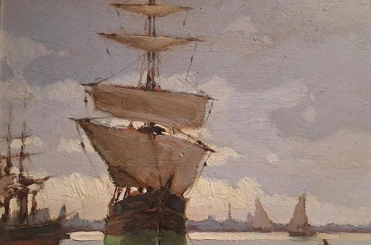 Navy with sailing ship by Renuccio Renucci, 20th century 3