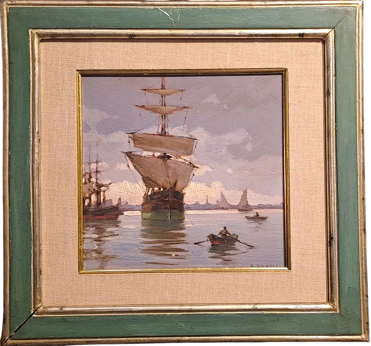 Navy with sailing ship by Renuccio Renucci, 20th century 10