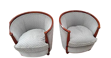 Coppia di poltrone a pozzetto - epoca Biedermeier