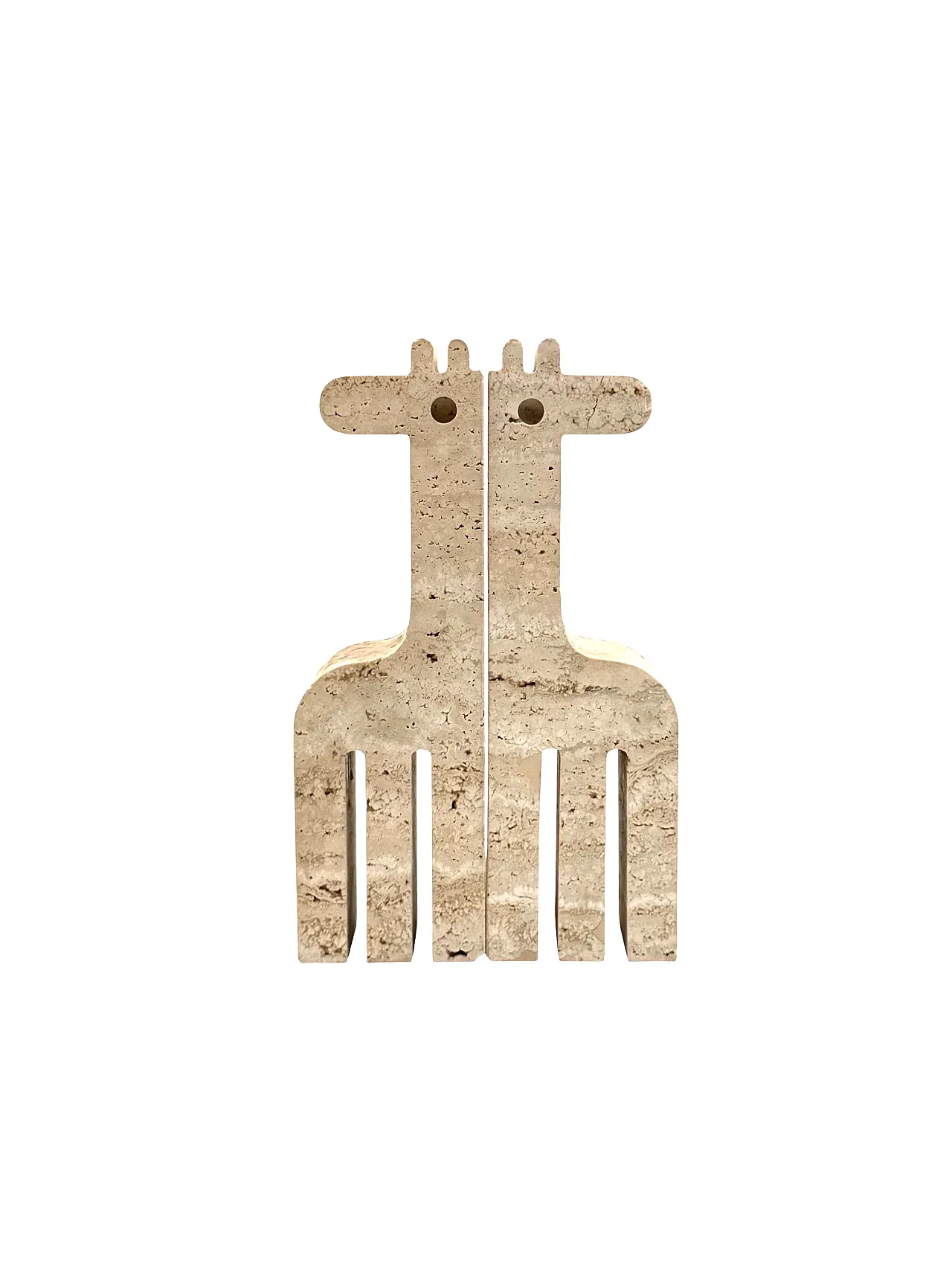 Pair of travertine giraffe bookends by Fratelli Mannelli, 70s 8