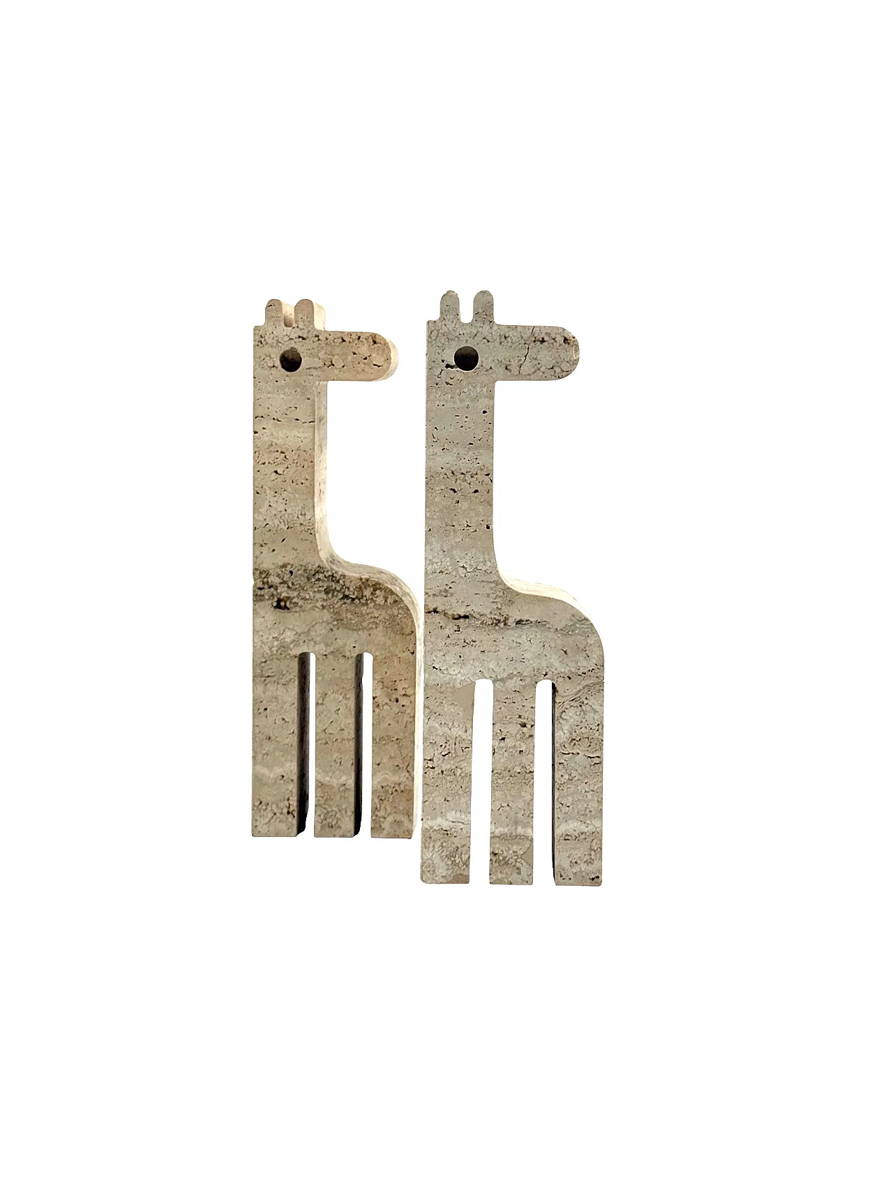 Pair of travertine giraffe bookends by Fratelli Mannelli, 70s 15