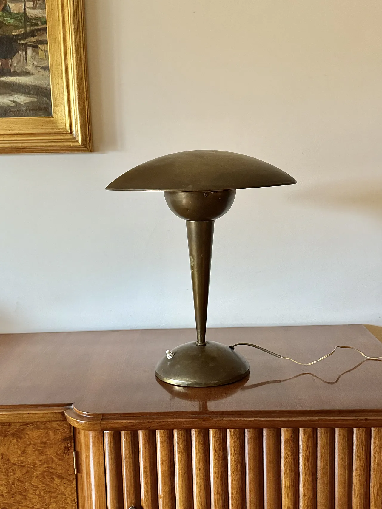 Midcentury brass table lamp, Italy, 50s 3