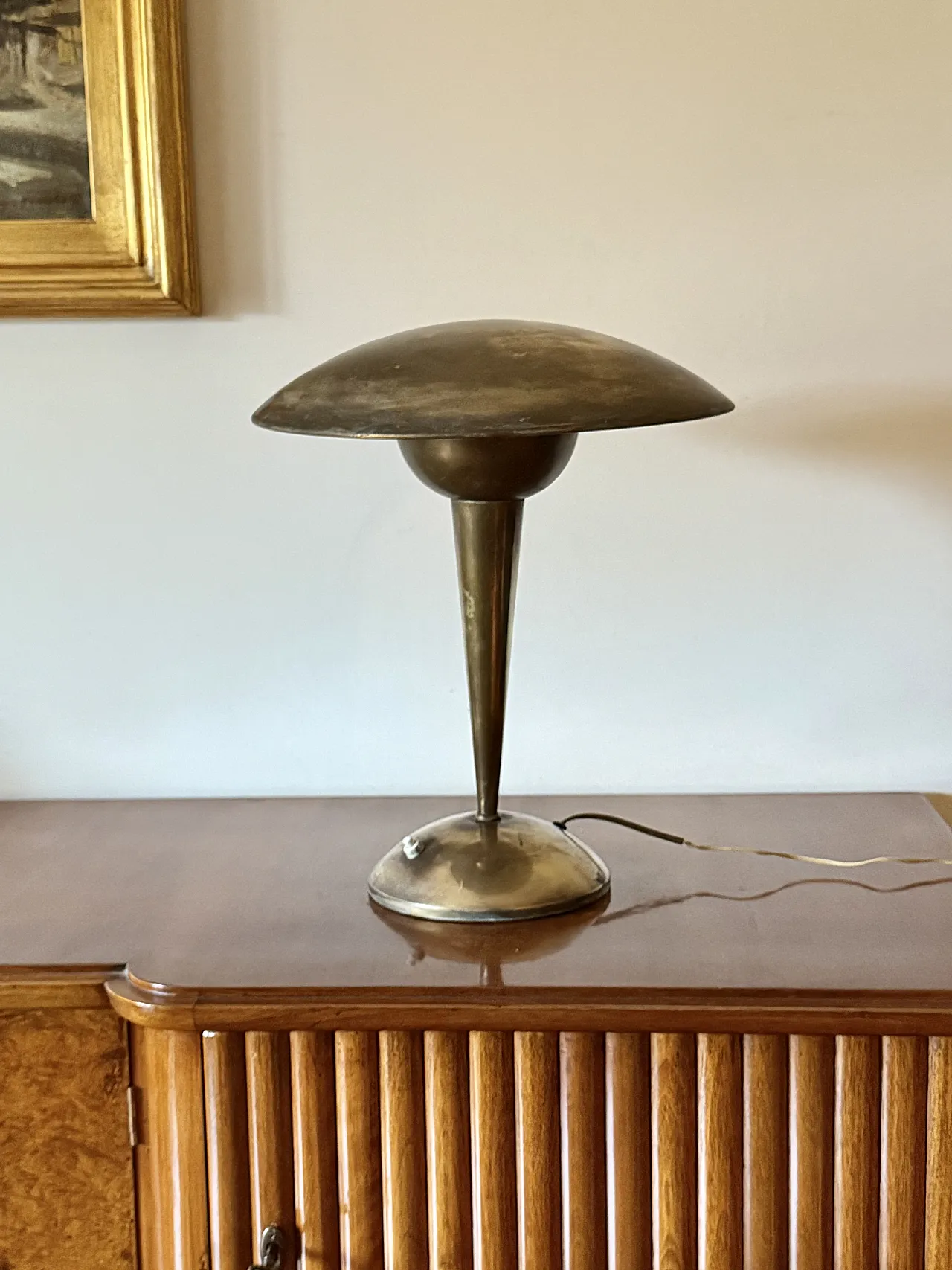 Midcentury brass table lamp, Italy, 50s 4