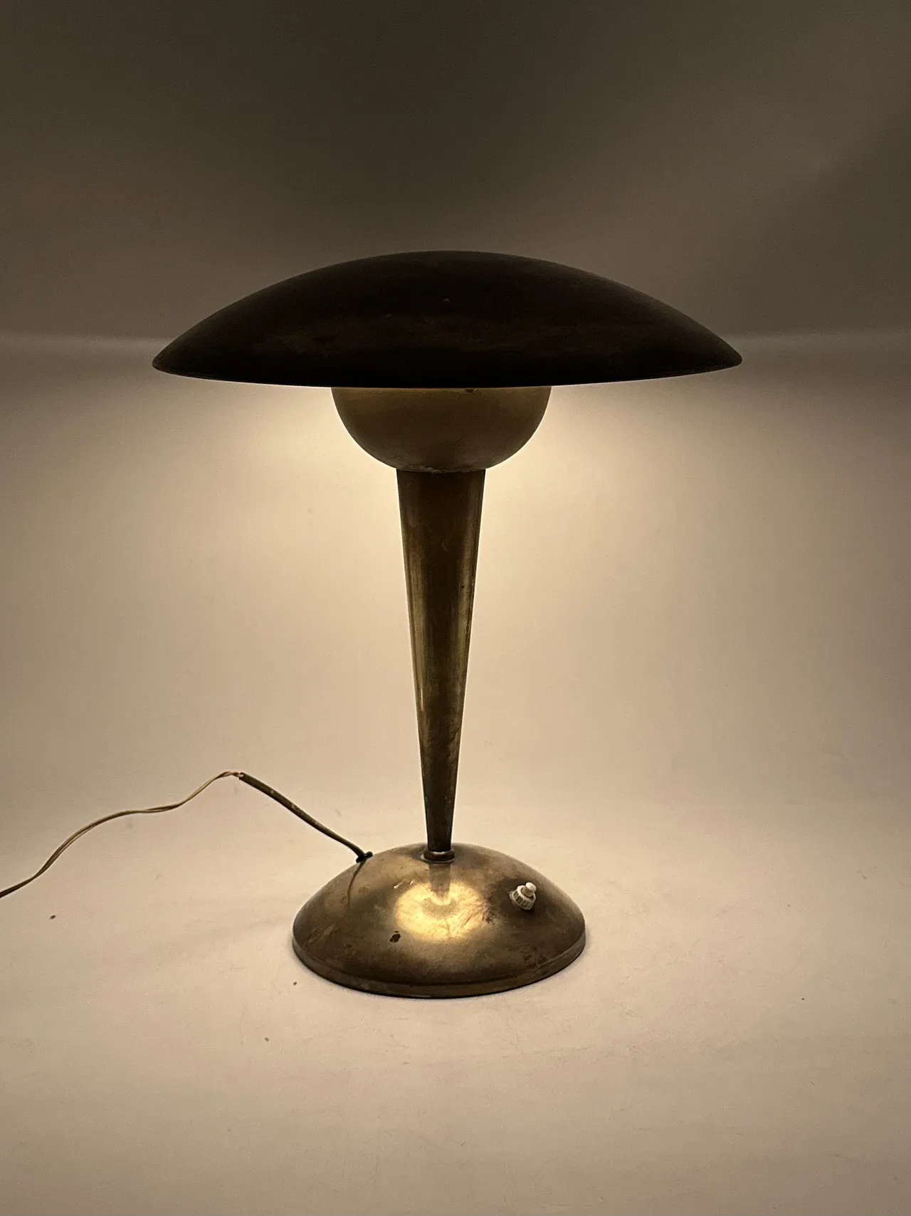 Midcentury brass table lamp, Italy, 50s 16