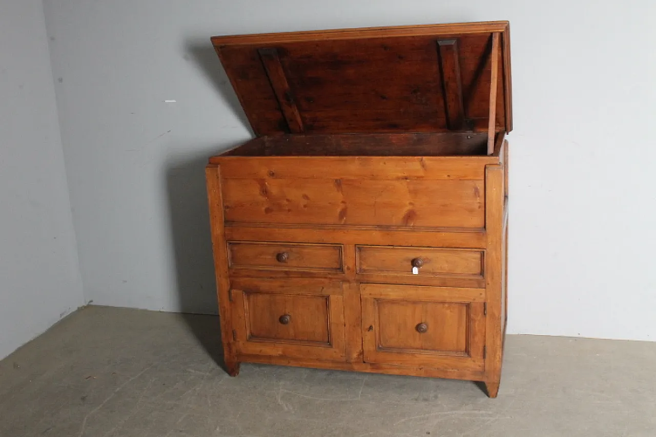 Sienese wood bread cupboard restored pantry,  19th century 7