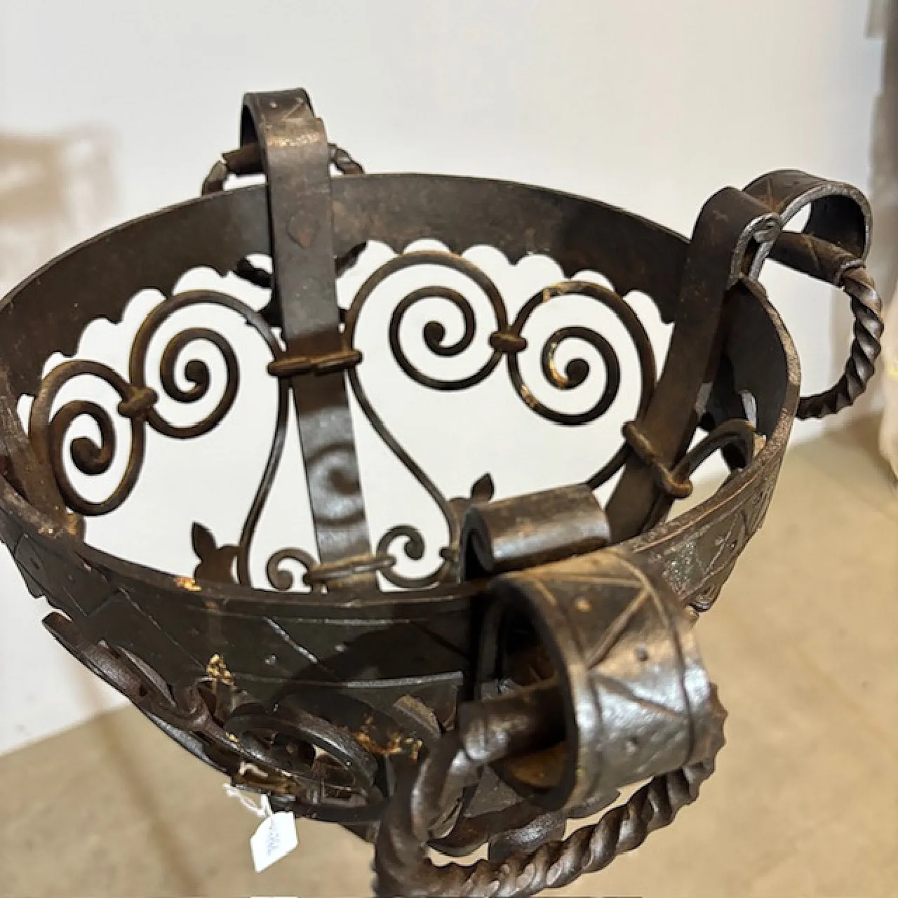 Wrought iron floor planter, late 19th century 2