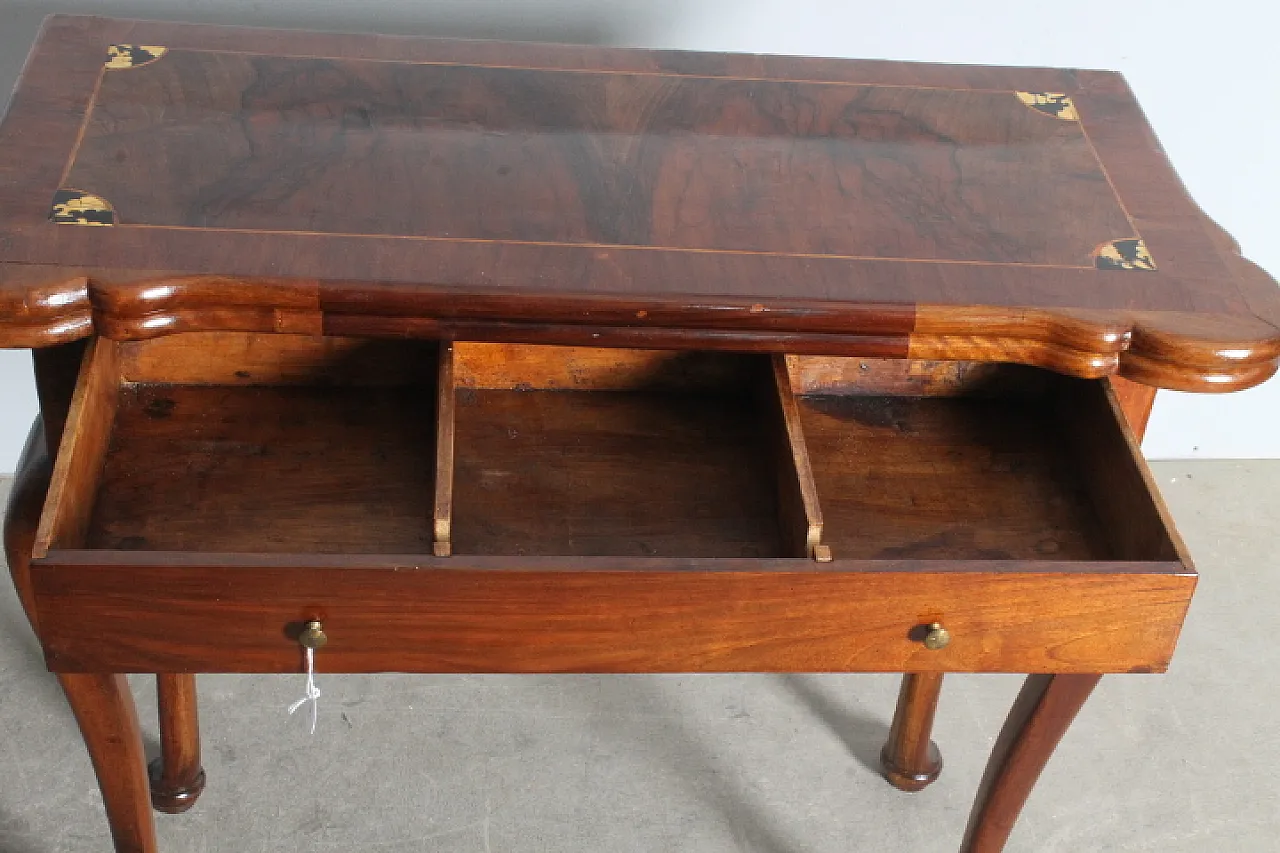 Tavolo da gioco Console Luigi XV in noce, metà '700 7