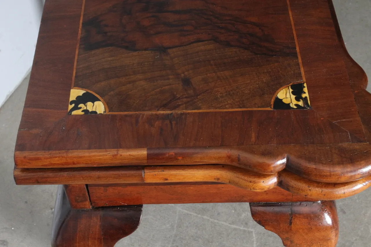 Tavolo da gioco Console Luigi XV in noce, metà '700 11
