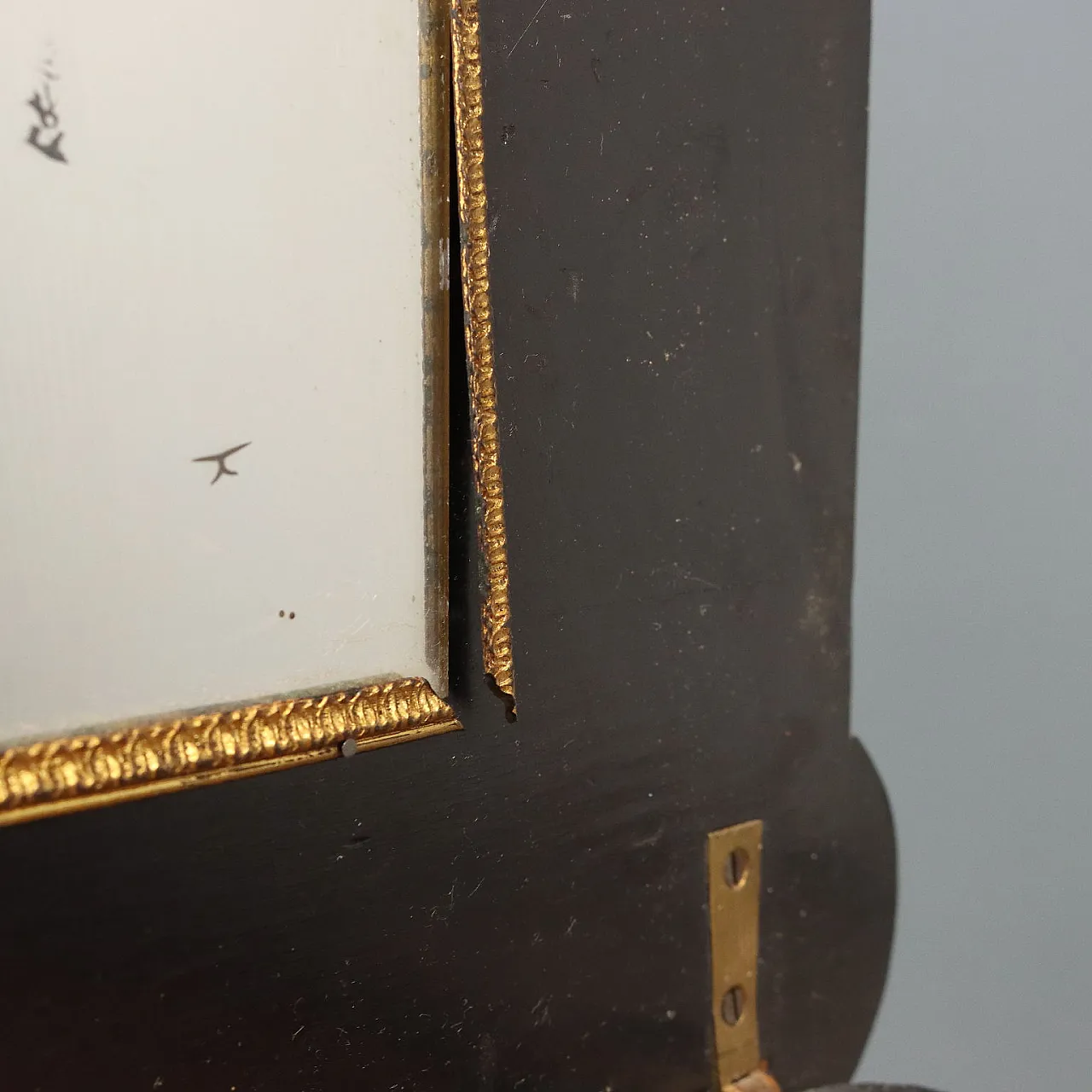 Tavolo da lavoro in legno ebanizzato e bronzo, fine '800 4