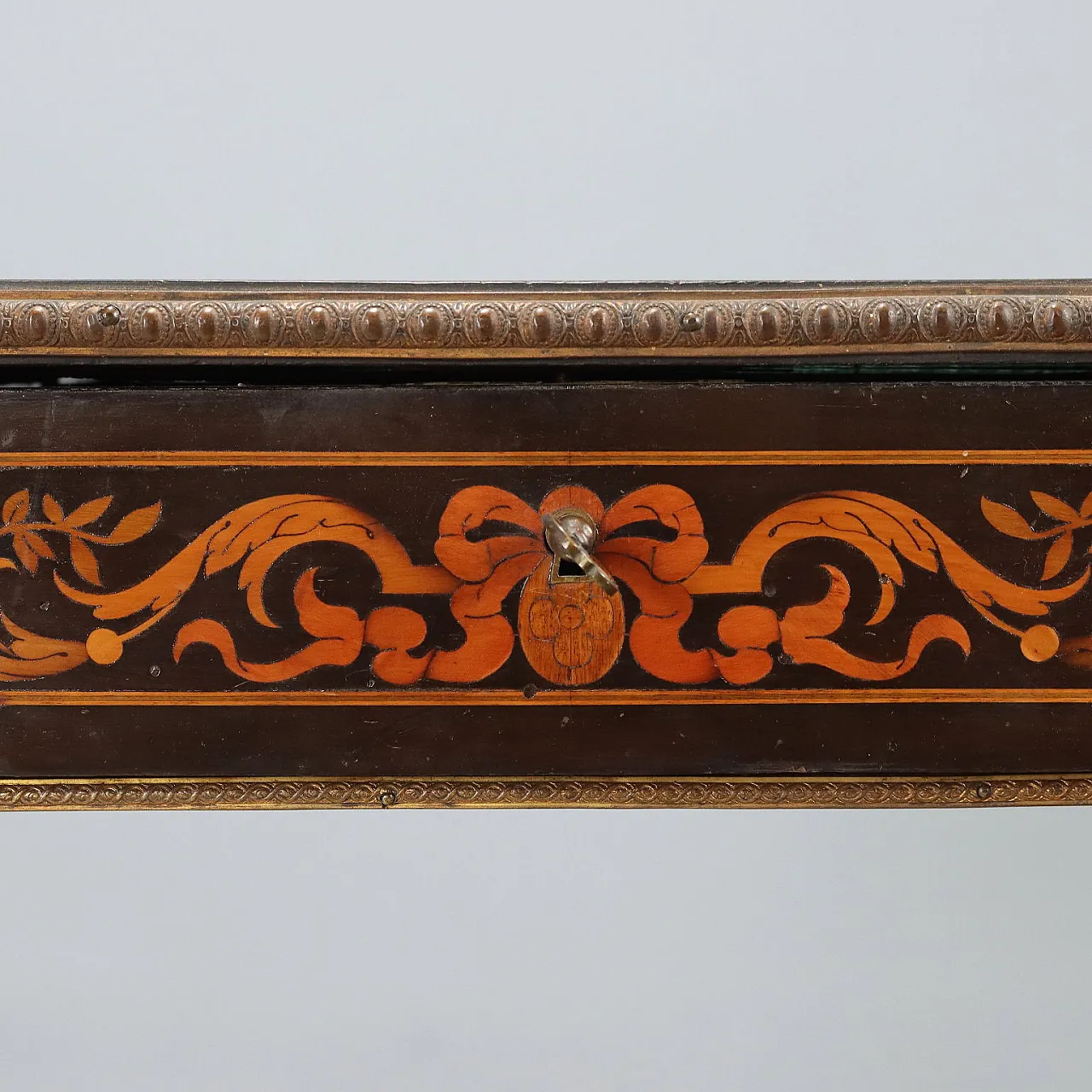 Tavolo da lavoro in legno ebanizzato e bronzo, fine '800 8