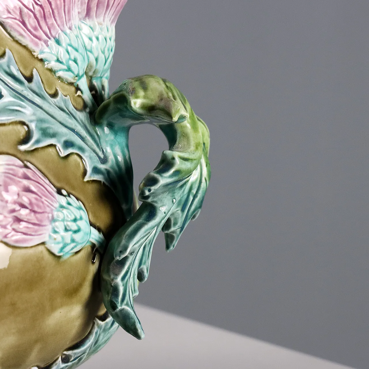 Cachepot in ceramica smaltata con decoro policromo, '900 4