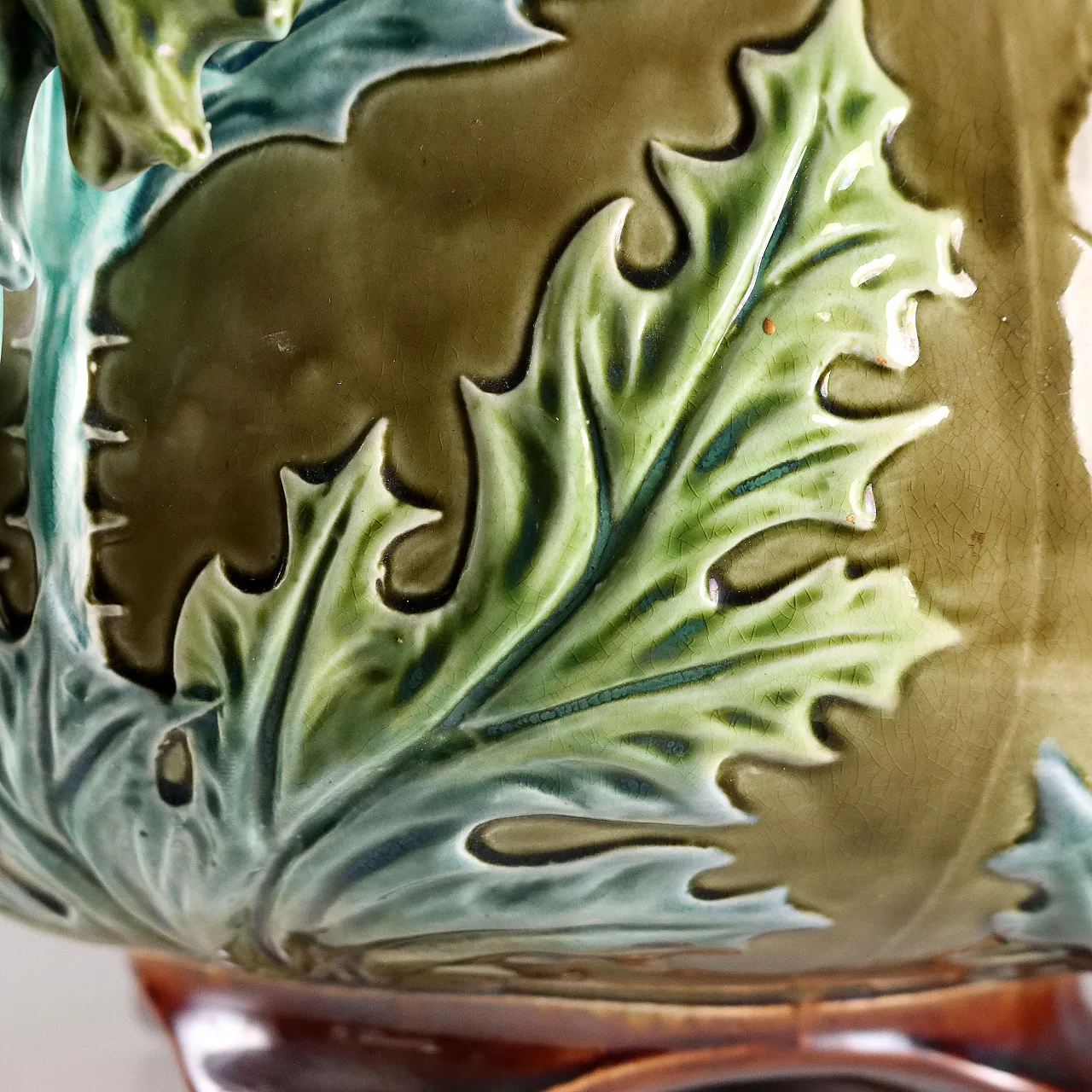 Cachepot in ceramica smaltata con decoro policromo, '900 7