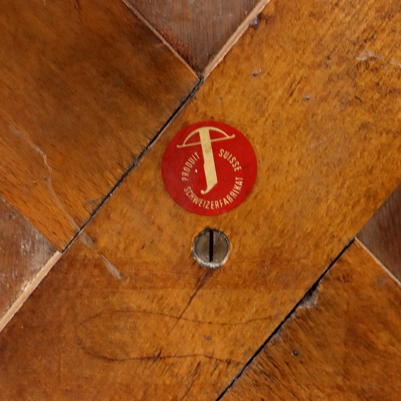 Sedia svizzera in faggio e skai, anni '60 7