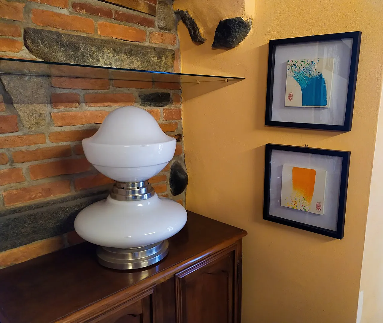 Lampada da tavolo in vetro di Murano di Mazzega, anni '70 2