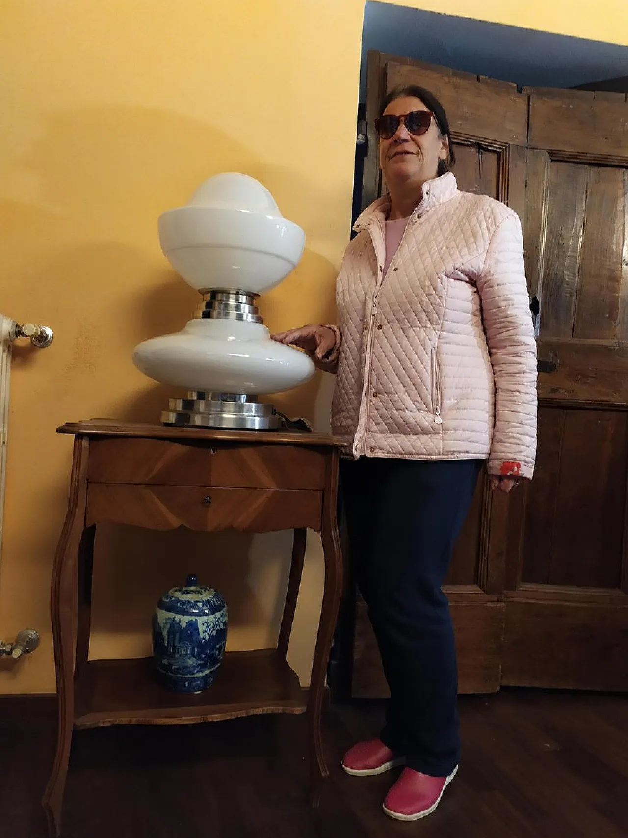 Lampada da tavolo in vetro di Murano di Mazzega, anni '70 3