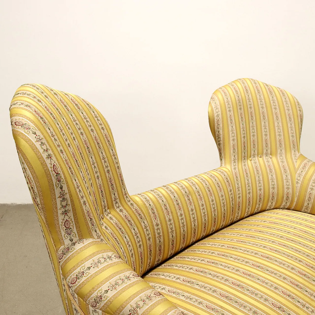 Divanetto Luigi Filippo in noce e tessuto, '800 5