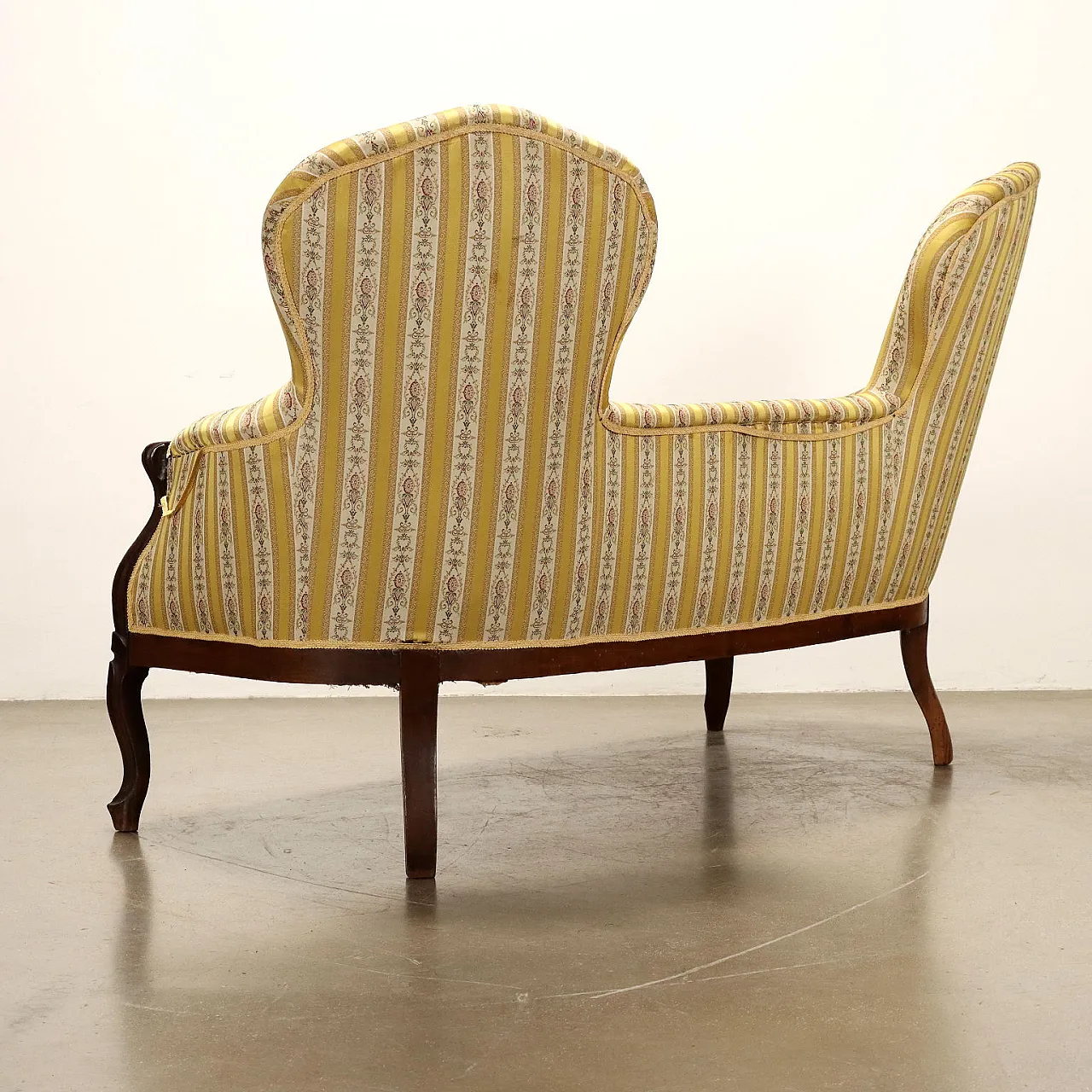 Divanetto Luigi Filippo in noce e tessuto, '800 10