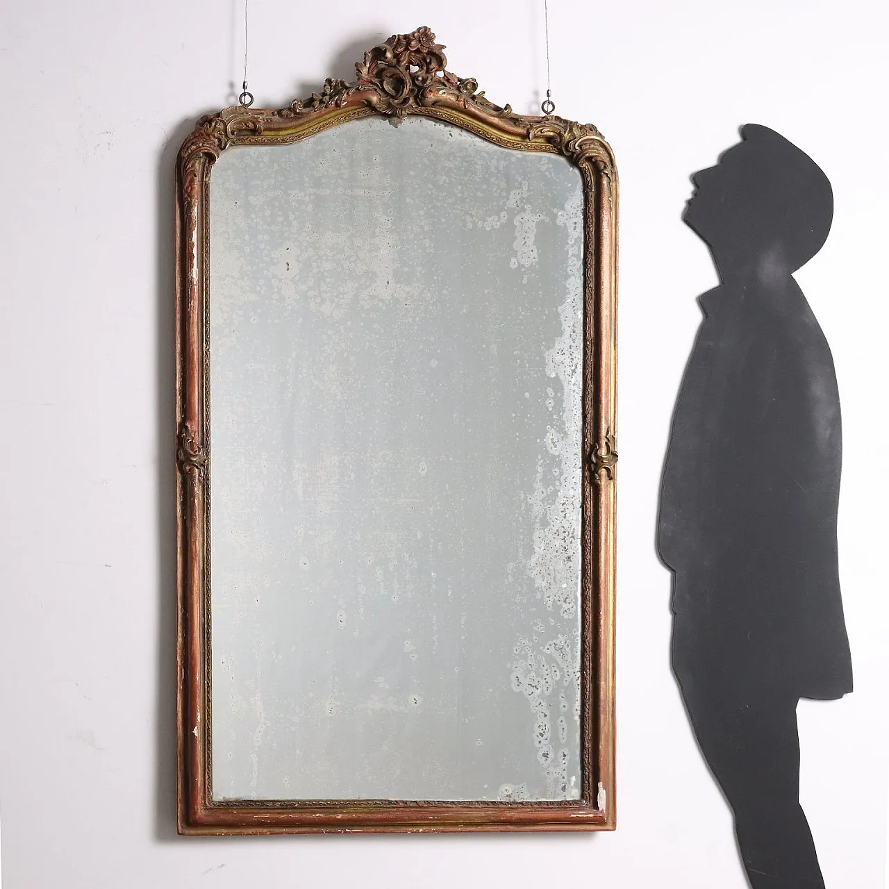 Specchio Napoleone III in legno dorato, '800 2